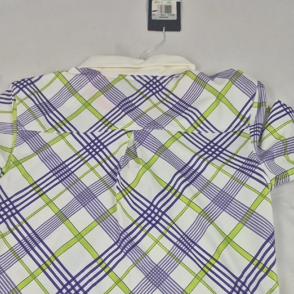 Nike Green and Purple Polo Shirt Sporty Plaid Design - Picture 5 of 6